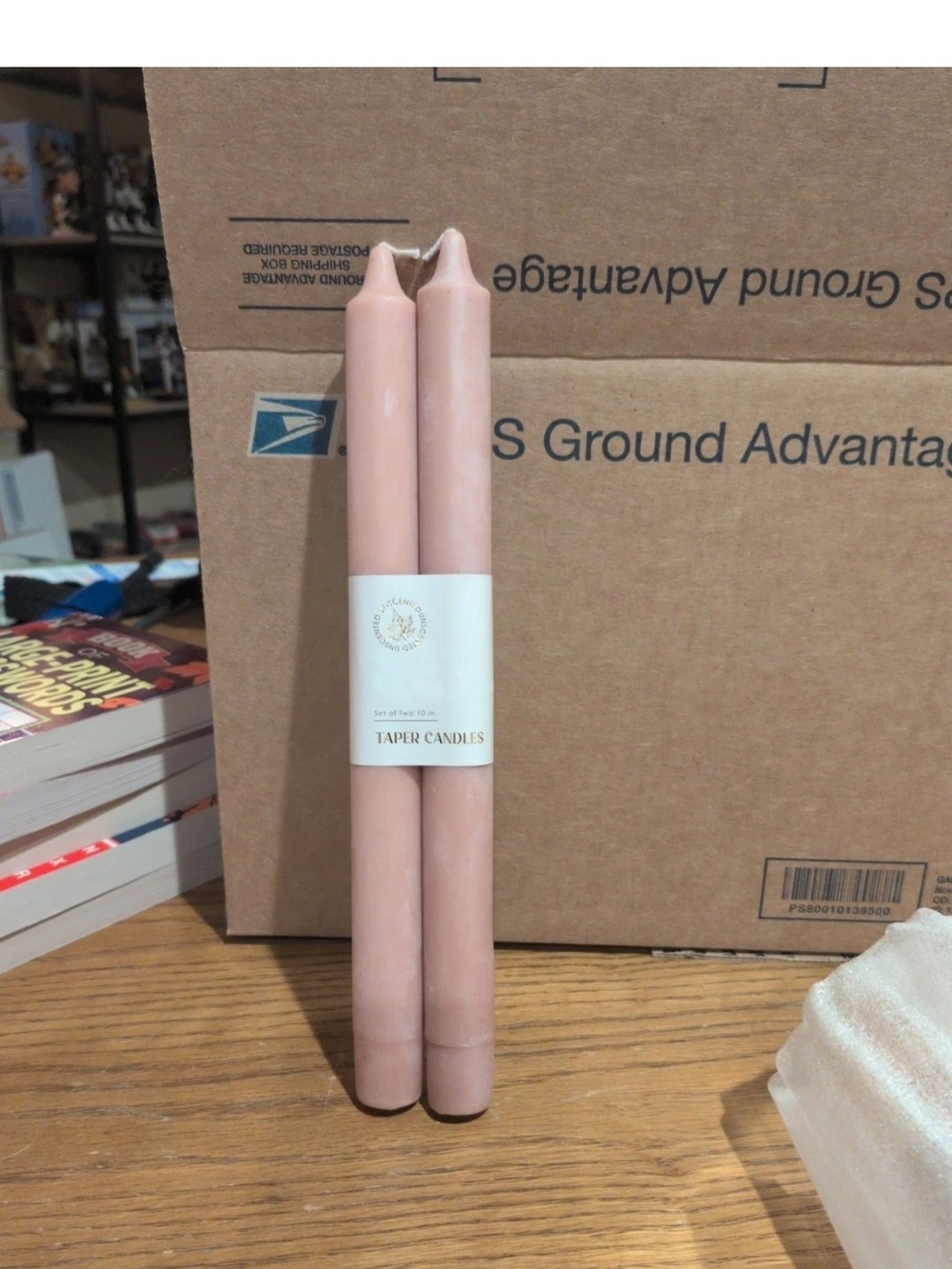 10in Unscented Taper Candles 8ct Taupe